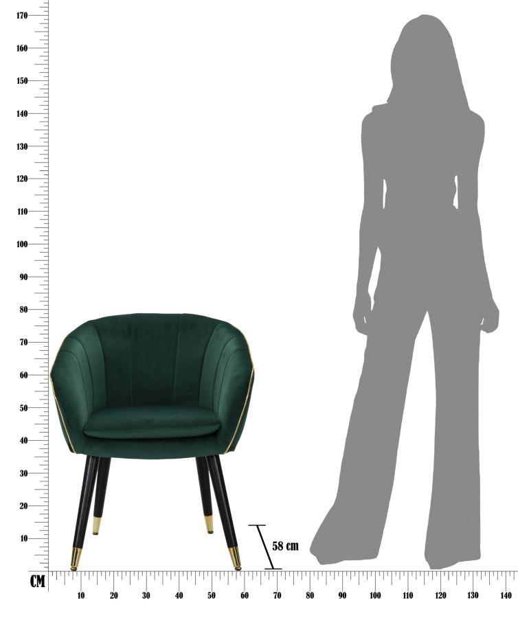 Armchair Paris Green Gold Cm 62X58X78