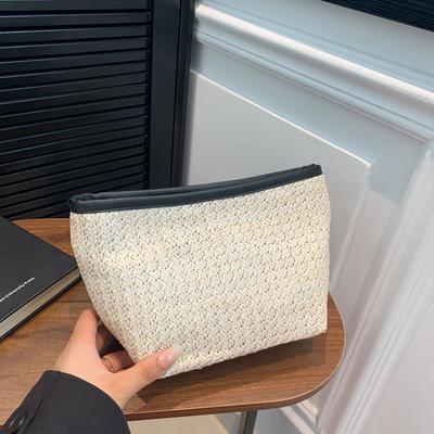Cosmetics Storage Bag Fashion Clutch Bag Large Capacity Bucket Bag Ethnic Style Simple Cosmetic Bag