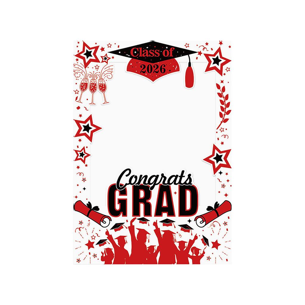 Graduation Party Photo Booth Props Set for Class of 2026 with Glasses Hats Signs and Decorative Accessories for Graduation Events