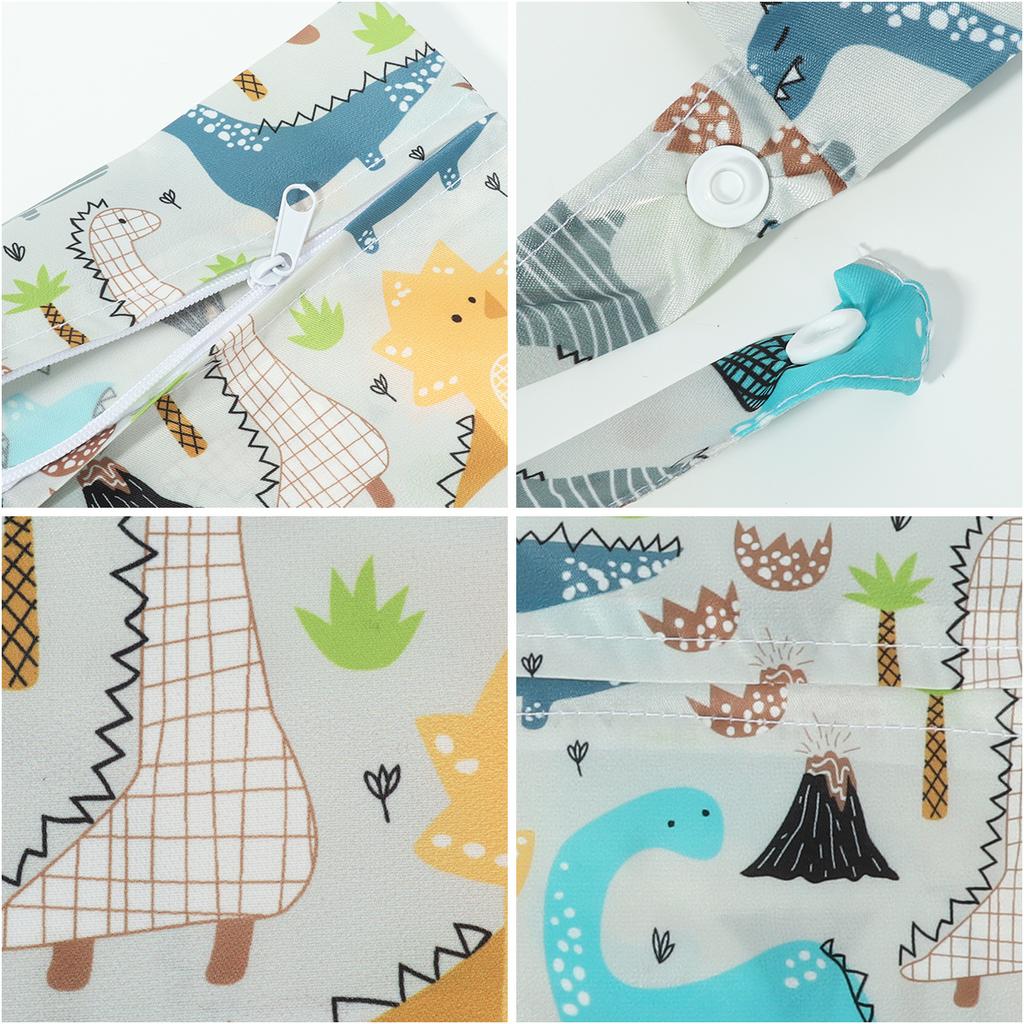 Non-Toxic Dinosaur Waterproof Pouch Lightweight Foldable Travel Storage Bag For Swim Beach Gym Baby Outing Cosmetics Pouch