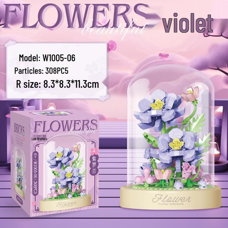 Secret Garden Flower Building Blocks: Rose & Carnation Potted Plant Toy - Perfect for Children's Play and Teacher's Day Gifts