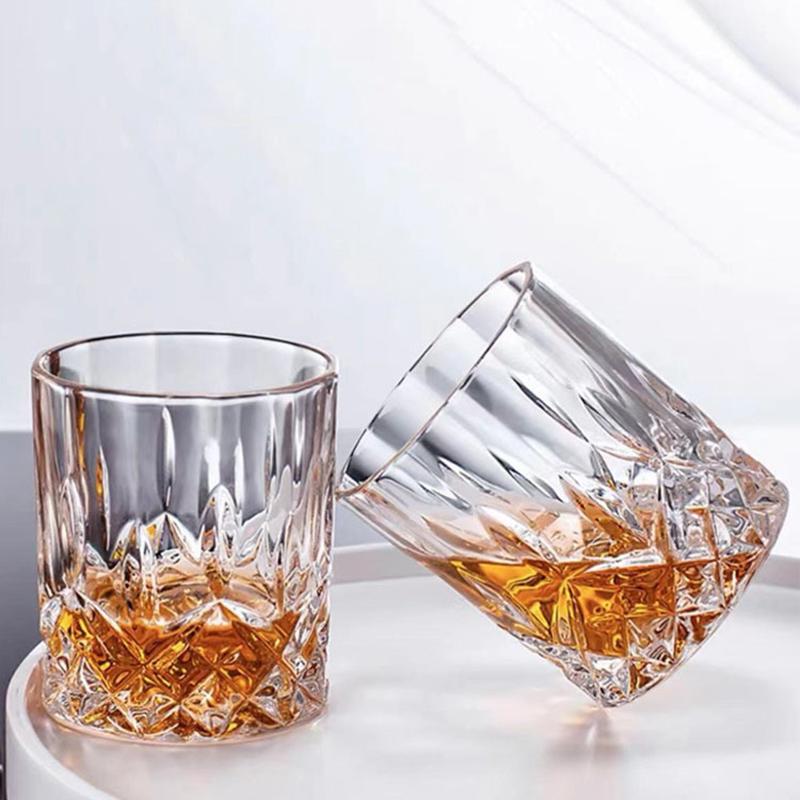 230ml/250ml/315ml Carved Wine Glass Party Checkered Diamond Glass Cup Nordic Style Whiskey Glass Classical Cup Foreign Wine Cup