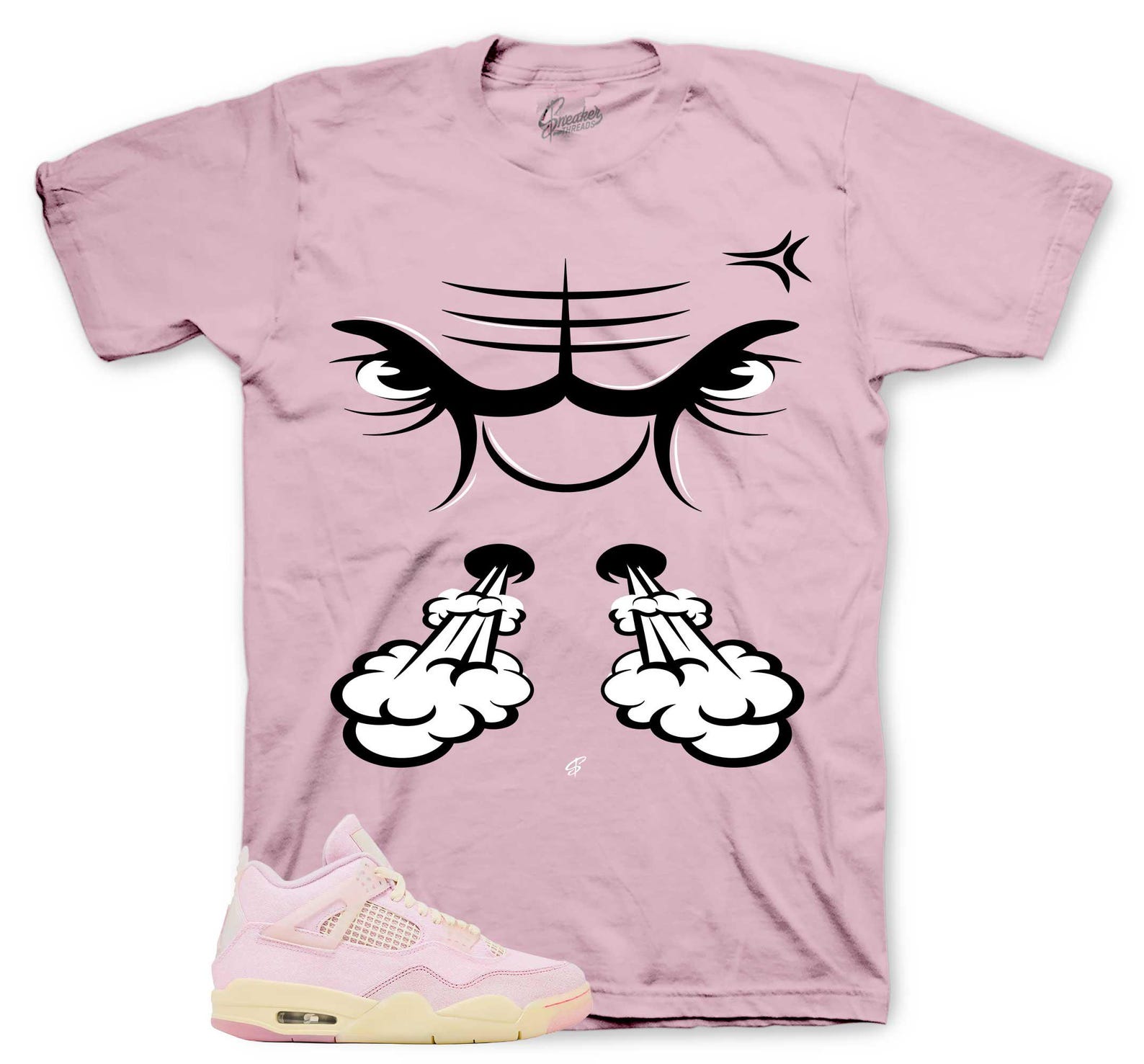 T-Shirt To Match Retro 4 Iced Carmine AJ4 - Raging Face Sneaker Tees 2XL