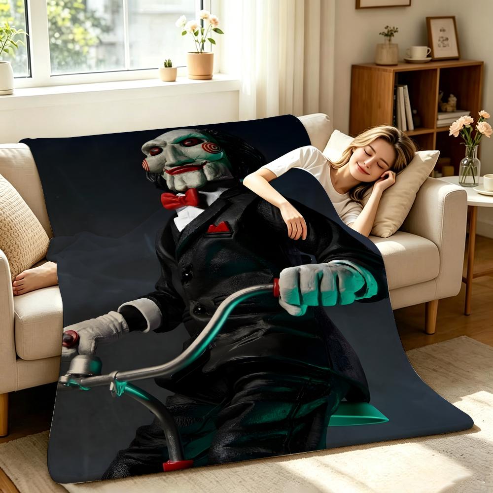 Movie S-Saw Throw Soft Warm Flannel Throw Blanket, Multi-use for Sofa Bed Office Nap 75X95CM