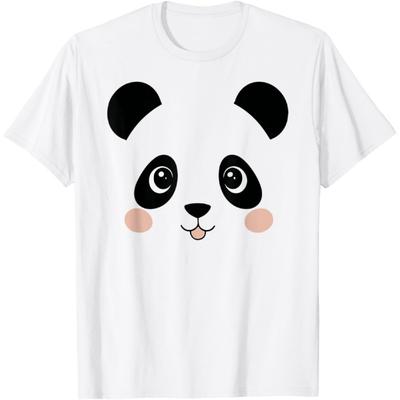 Panda Bear Face Halloween Costume Animal T-Shirt