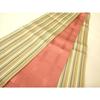 Used Heiwaya Kimono - Authentic Chikuzen Hakataori, double-sided, half-width obi, stripesvariable lattice, pure silk, masterpiece CABK6279ak