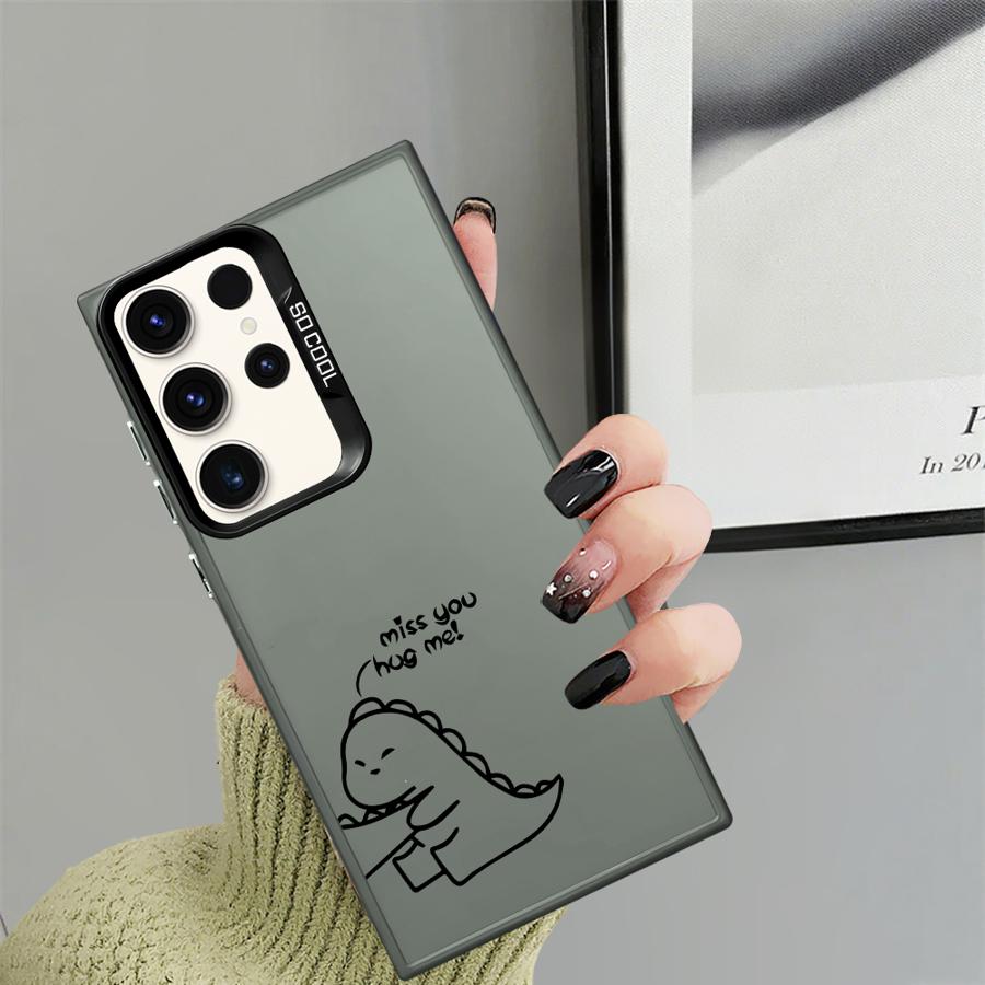 

Case for Samsung Galaxy S22 Ultra S23 S25Edge S24 FE S21 S25 Note 20 Ultra S20 FE Phone Cover Cute Couple Dinosaur Galaxy S24
