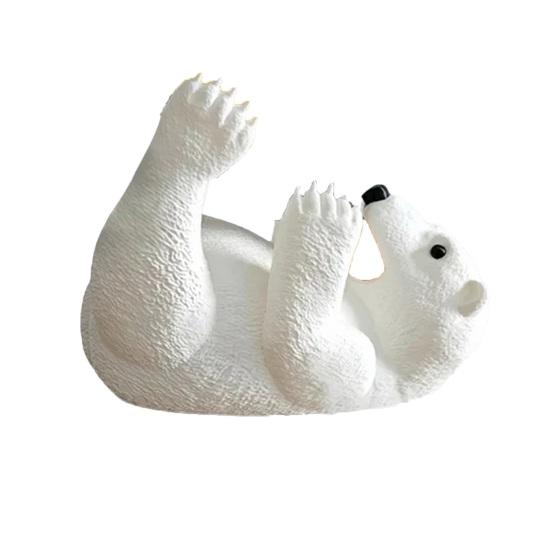 Подставка для винной бутылки в виде белого медведя Милый смоляной винный стеллаж Декор для бара Очаровательная скульптура для дома Кухонной столешницы Вечеринки Уникальный подарок для любителей вина