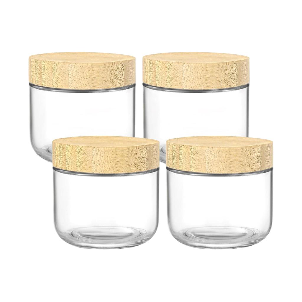 4pcs/set 10 Oz Spice Containers With Lids Spices Fresh And Tidy Glass Yogurt Containers With Lids