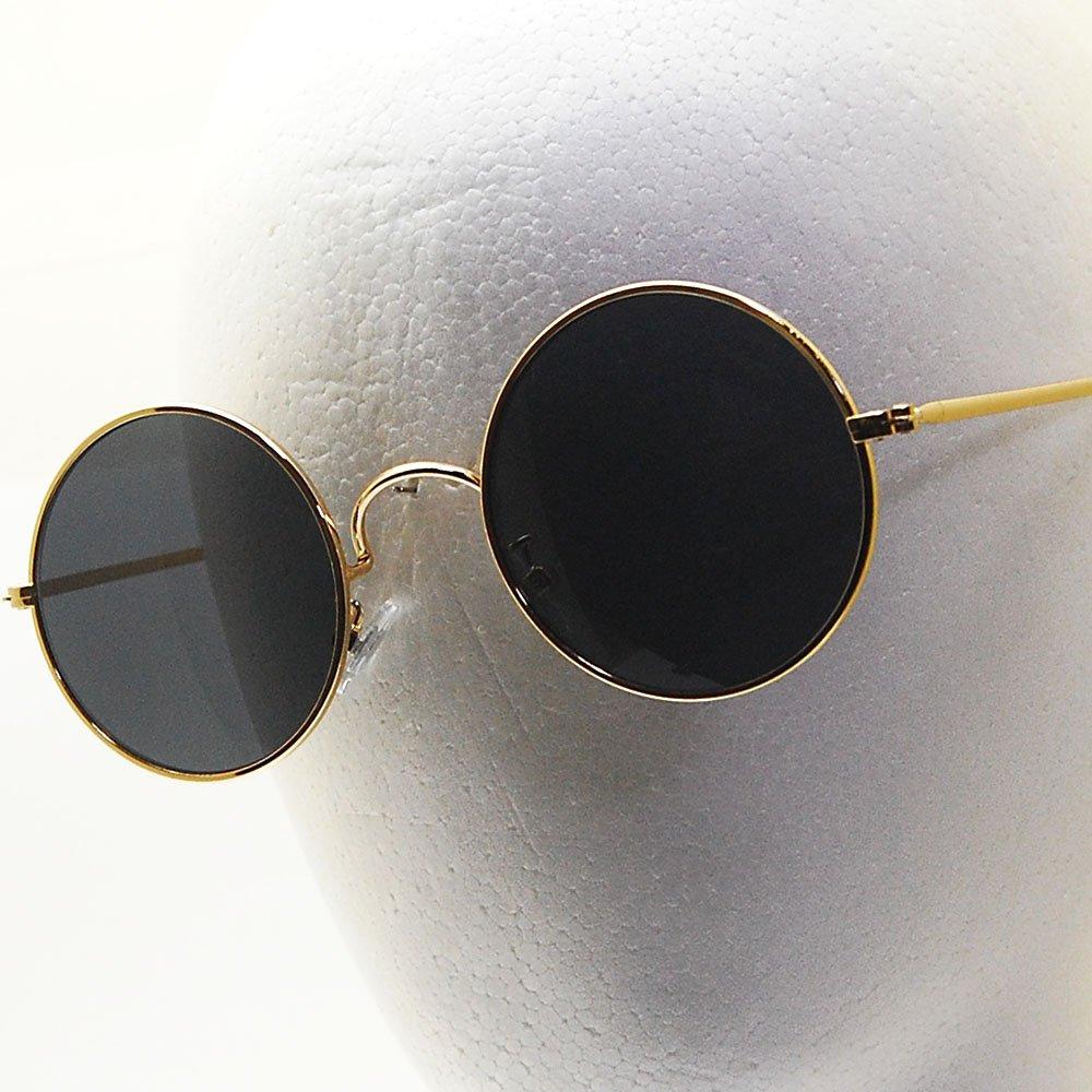 [Eyewear] Gold-rimmed, metal-framed, round sunglasses for men and women, stylish sunglasses 113-1 GOLD