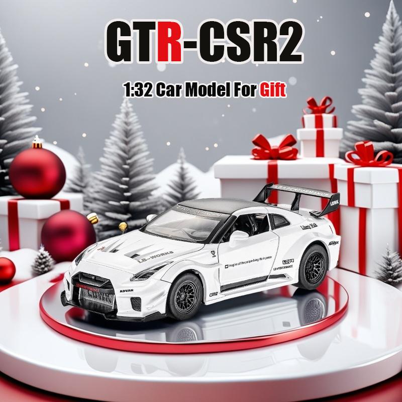 1/32 Scale Simulation Nissan GTR CSR2 Miniature Car Model Metal Diecasts & Toy Vehicles Alloy Decoration Education Toy Children Boy Toys Gift
