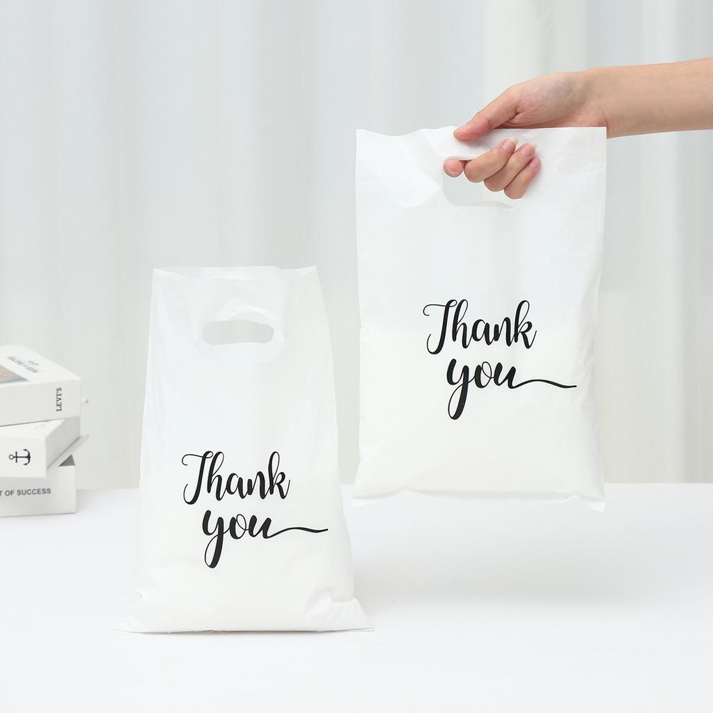 100pcs Thank You Bag Gift Plastic Shopping Bag Tote Bag 20*30cm Gitf Bag Birthday Wedding Party Favors Candy Cookie Wrappers