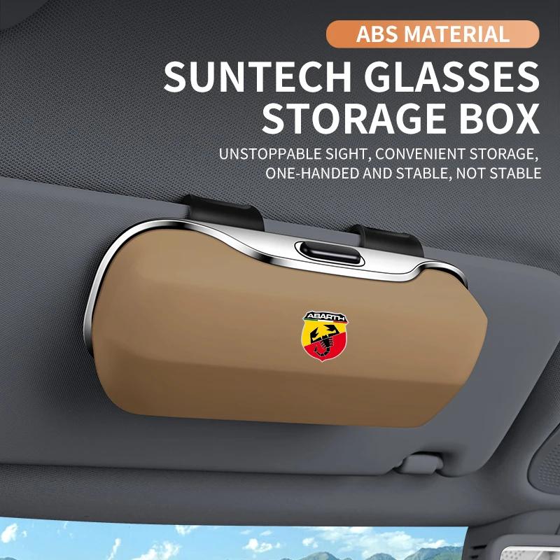 Auto Brillenetui Box Sonnenbrillenhalter Sonnenblenden-Aufbewahrung Schutzrahmenbox Brillenclip Für Fiat Abarth 695 595 124 Spider