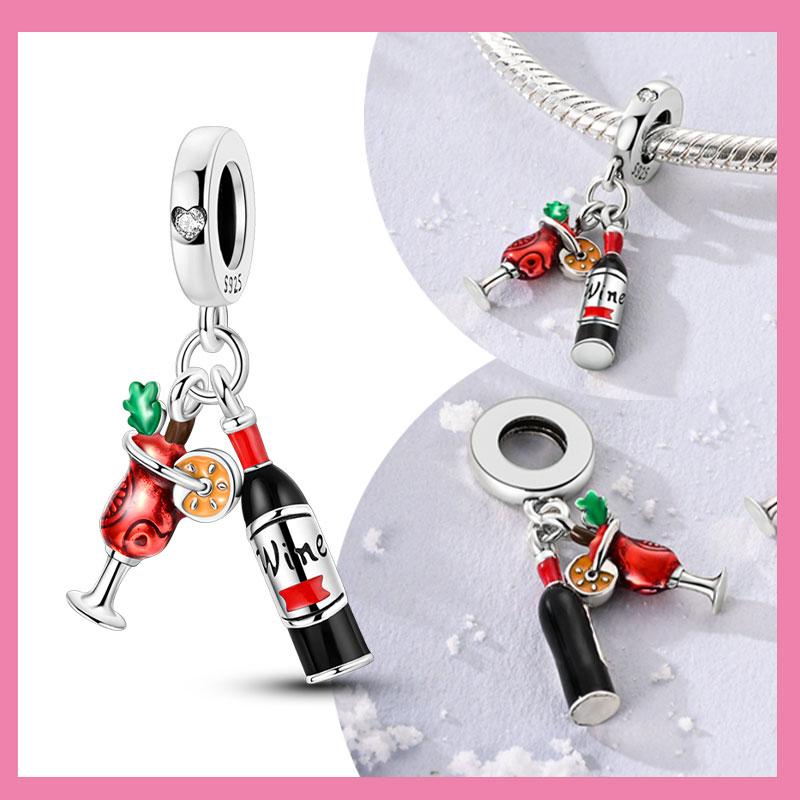 Copper Cocktail Cup Pendant Beer Party Dangle Charm Bead Charms Bead Charms for Do It Yourself Bracelets Birthday Gift for Girls