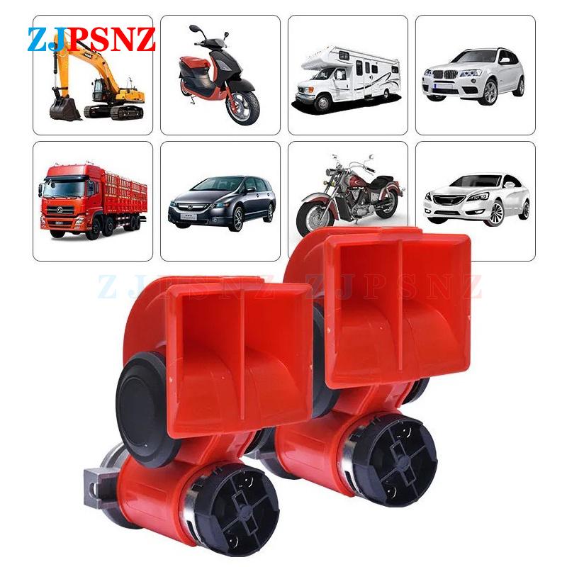 12V 24V Car Twin Dual Tone Compact Air Horns Kits For Car Truck Lorry SUV RV Train Caravan Boat Twin Tone Super Loud Waterproof