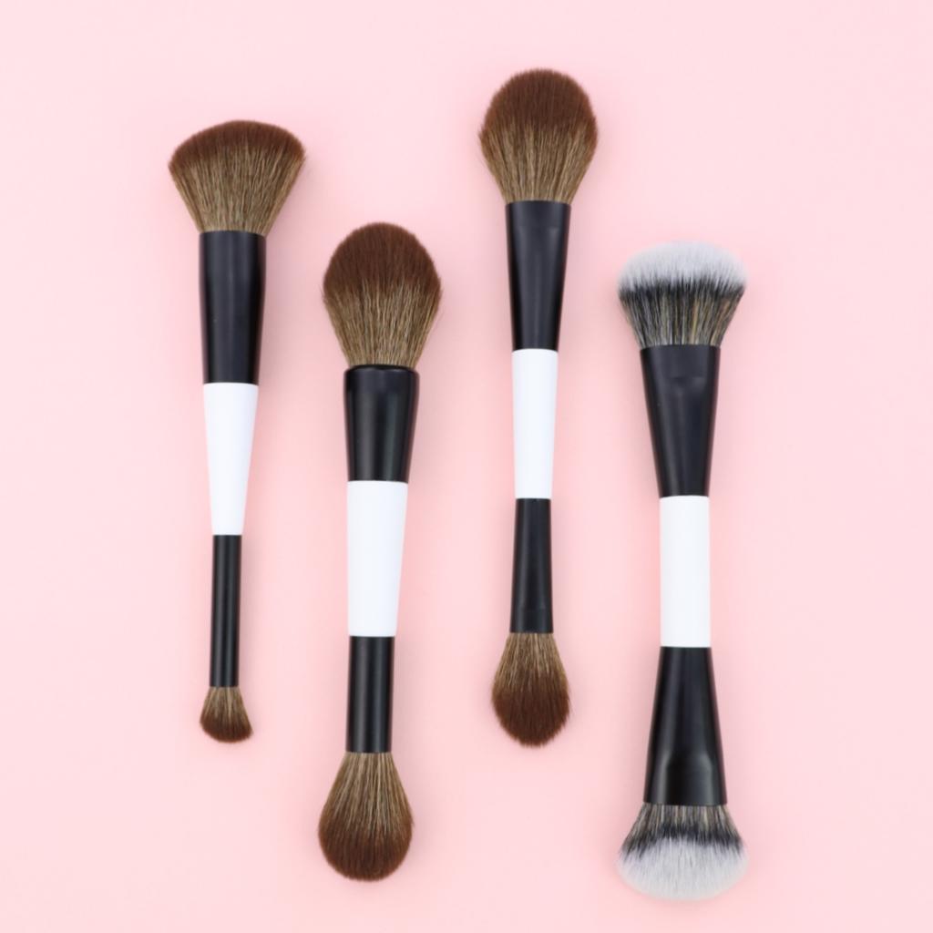 4 Double-Headed Makeup Brushes, Multi-Functional Makeup Brush, Loose Powder Brush,Concealer Brush, Blush Brush, Gift for Ladies and Girls
