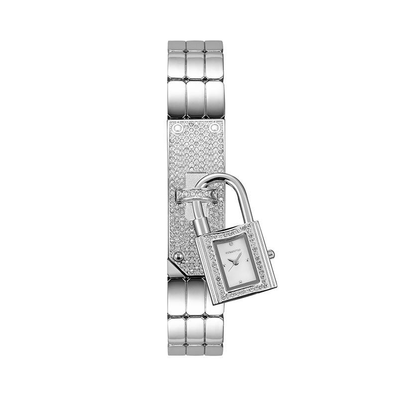 Bracelet Montre Bracelet Serrure Concave Personnalité Féminine Créative Pendentif Diamant Montre Serrure Montre Quartz Féminine