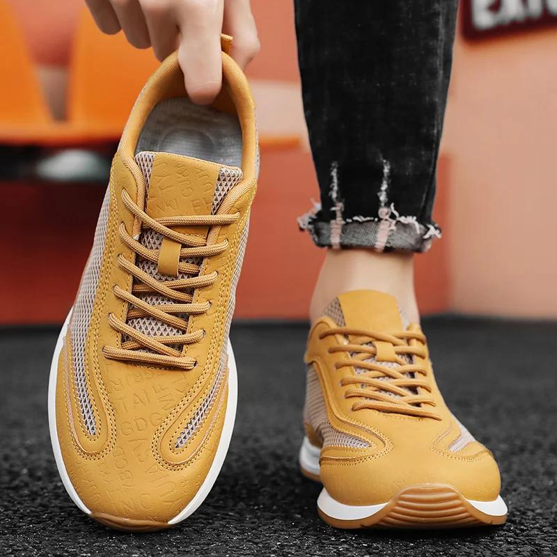 Fashion Men's Casual Sports Shoes Mesh Breathable Casual Shoes Wear-resistant Tennis Basketball Shoe Lightweight White Mens Sports Shoes