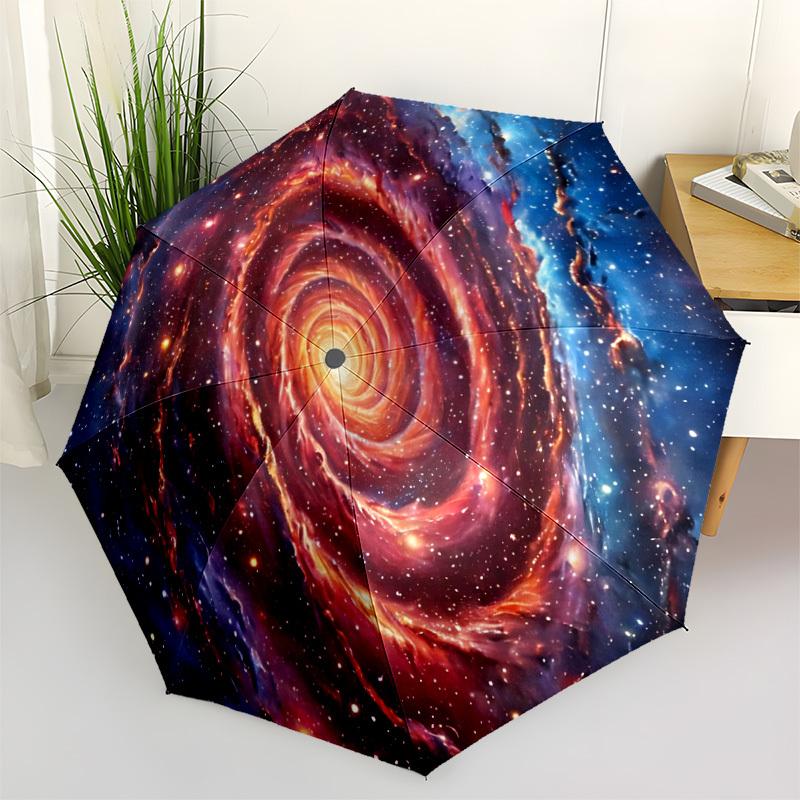 1pc Galaxy Nebula Folding Umbrella, Durable, Suitable for Outdoor Activities or Rain, Suitable for Commuting Yy251027145