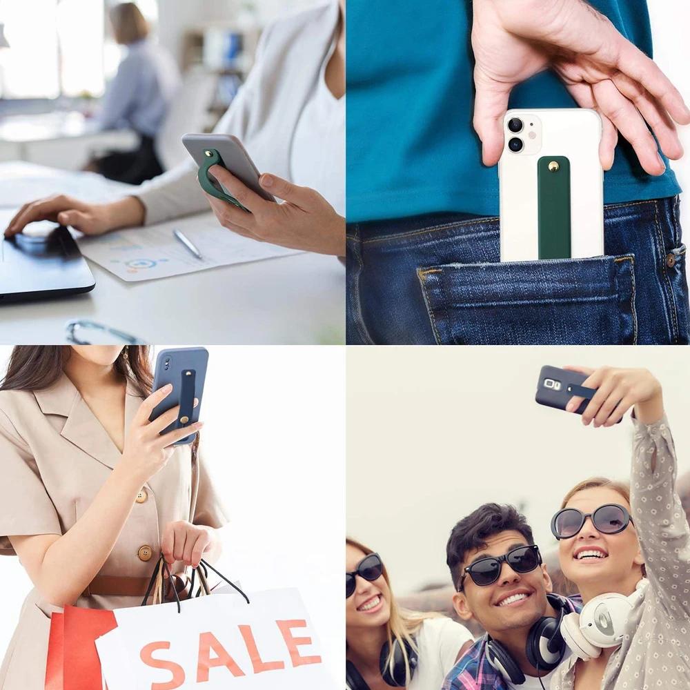 Handgelenkband Handband Fingergriff Handyhalter Ständer Push Pull Universal Einfarbig Telefonbuchsenhalter für iPhone Xiaomi
