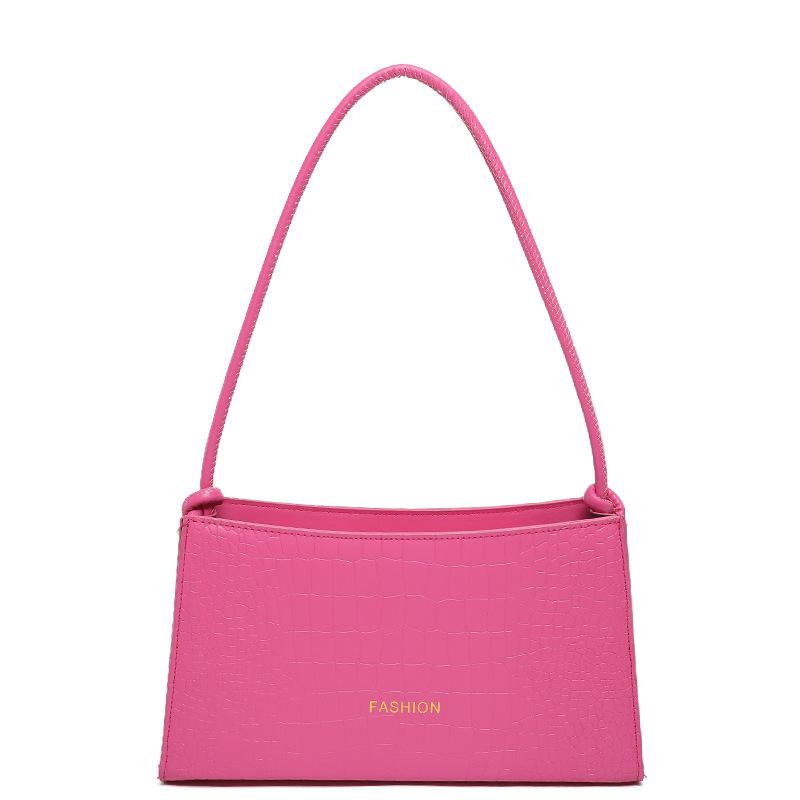 

Personalized French candy color underarm women s bag 2024 new fashion simple shoulder bag foreign texture handbag рожевий червоний колір