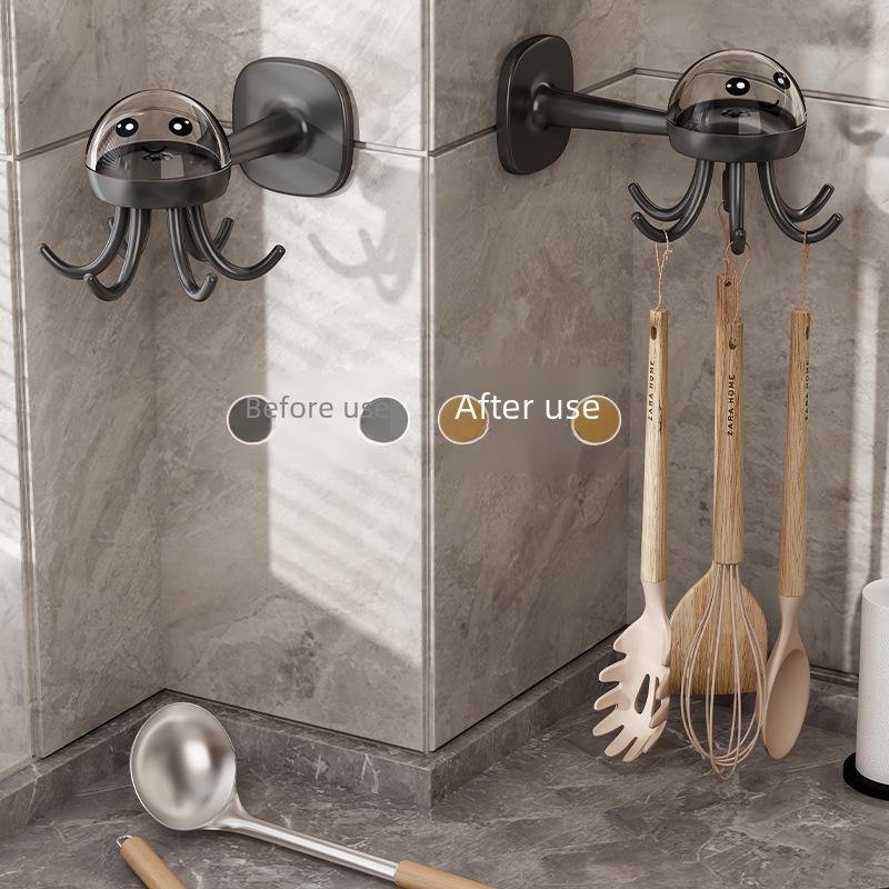 Punch-Free Multifunctional Octopus Hook for Towels and Bathroom Storage