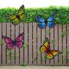 Striped Butterfly Fine Metal Wall Decoration Toy For Garden Home Gift Decor