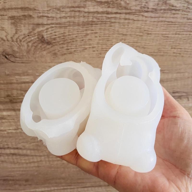 Candle Holder Silicone Mold Candle Bracket Molds Bear Shape Handmade Art Supplies Suitable for Making Candle Holder