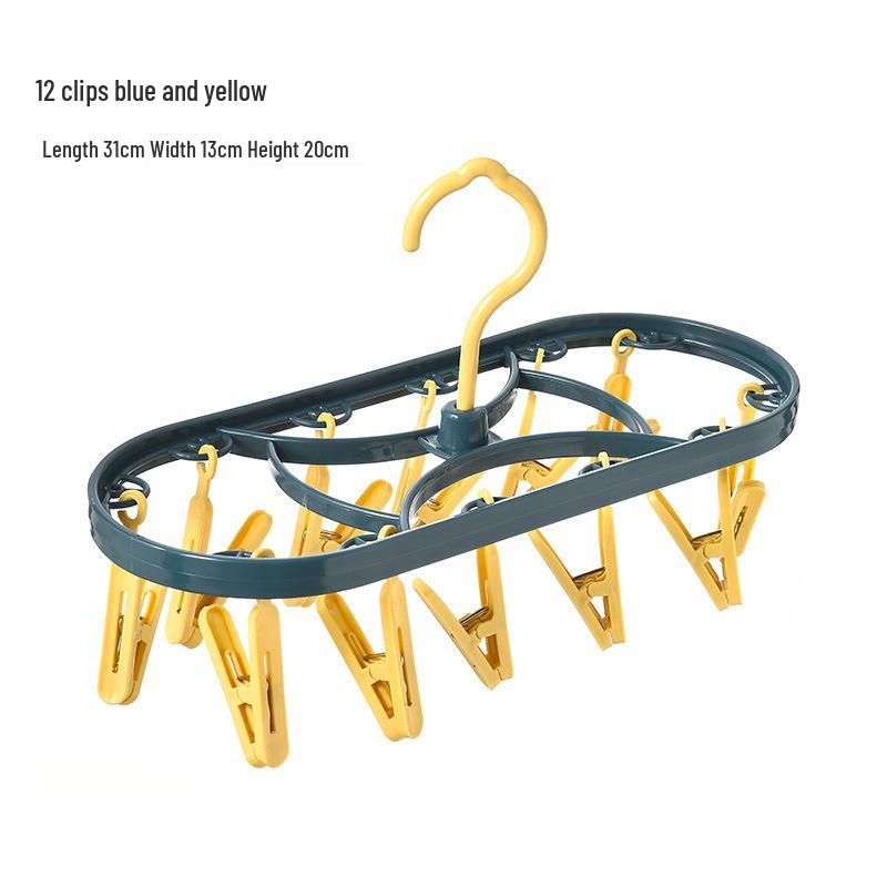 

Windproof Sock & Underwear Drying Rack with Thickened Multi-Functional Hanger & Clips 1 Piece