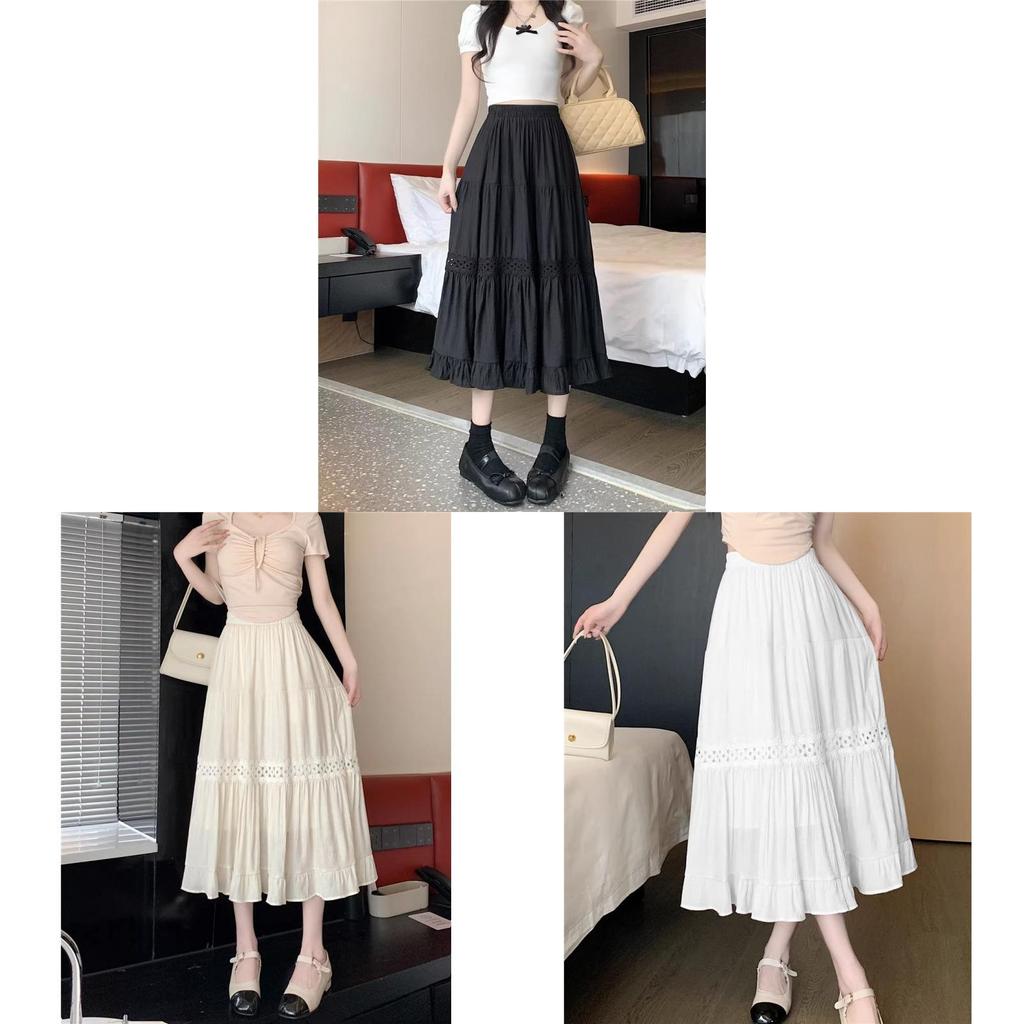 Elegant High Waist White Maxi Skirt With Shear Chiffon Fabric For Summer Casual Wear