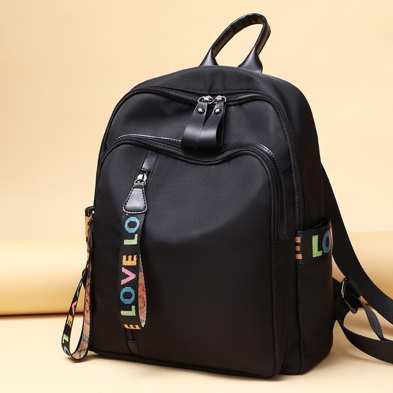 Womens Oxford Fabric Backpack Large Capacity Street Style School Bag With Padded Straps Multi Compartment