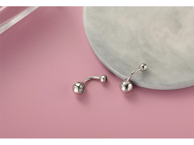 S925 Silber Europäischer und amerikanischer modischer runder Bauchnabelring - Sexy, personalisierter Piercingschmuck