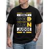 European Sizes Men'S "Only God Can Judge Me" Graphic T-Shirt , Round Neck Short Sleeve Casual Shirt for Casual Attire