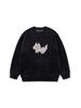 Trendy Unisex Cute Cat Pattern Soft Fluffy Knit Sweater - Warm Round Neck Long Sleeve for Couples
