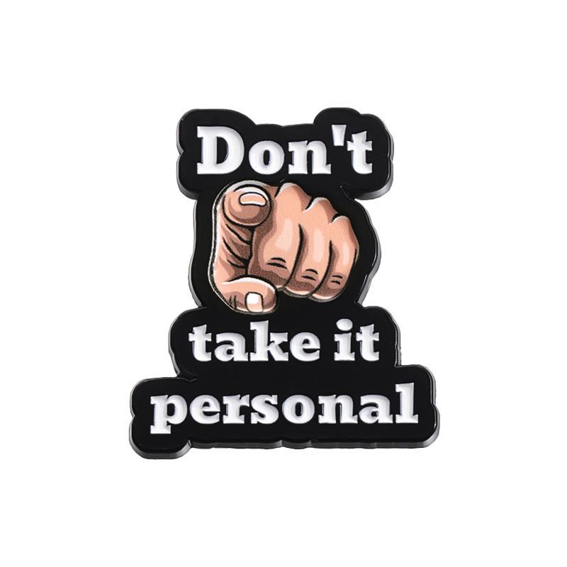 Minimalist Black And White Inspirational Phrase Cartoon Brooch Unique Accessory For All Styles