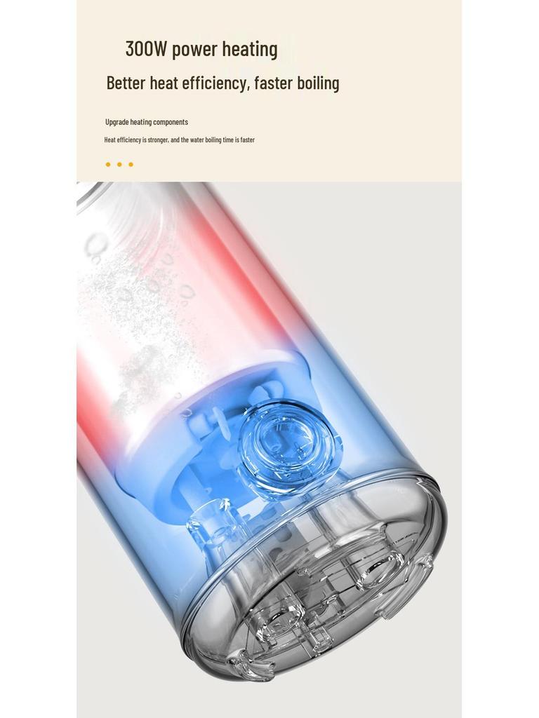 Tragbarer Edelstahl Schnellkoch-Reisewasserkocher mit Trockengehschutz