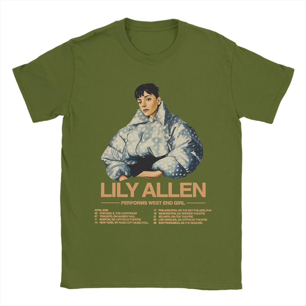 Hipster Lily Allen West End Girl Tour 2026 T-shirts för Unisex Rund Hals Ren T-shirt Kortärmad T-shirt Plus Size Kläder