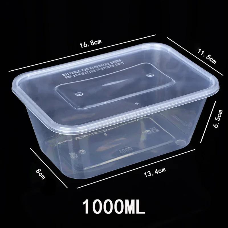 

20 шт. Пластиковые одноразовые контейнеры для еды Прозрачная упаковка на вынос Коробки для фруктового салата, обеда, бенто Хранение на кухне и в холодильнике 20pcs