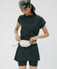 KALEG Transitional Pintuck Crewneck T-Shirt For Women (Dark Grey)