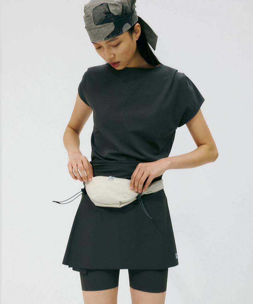 KALEG Transitional Pintuck Crewneck T-Shirt For Women (Dark Grey)