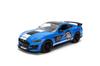 Jada Toys Big Time Muscle 2020 Ford Mustang Shelby GT 500 Diecast Car with Opening Rubber Glossy Blue 124 Doors, Hood, Trunk, Tires,