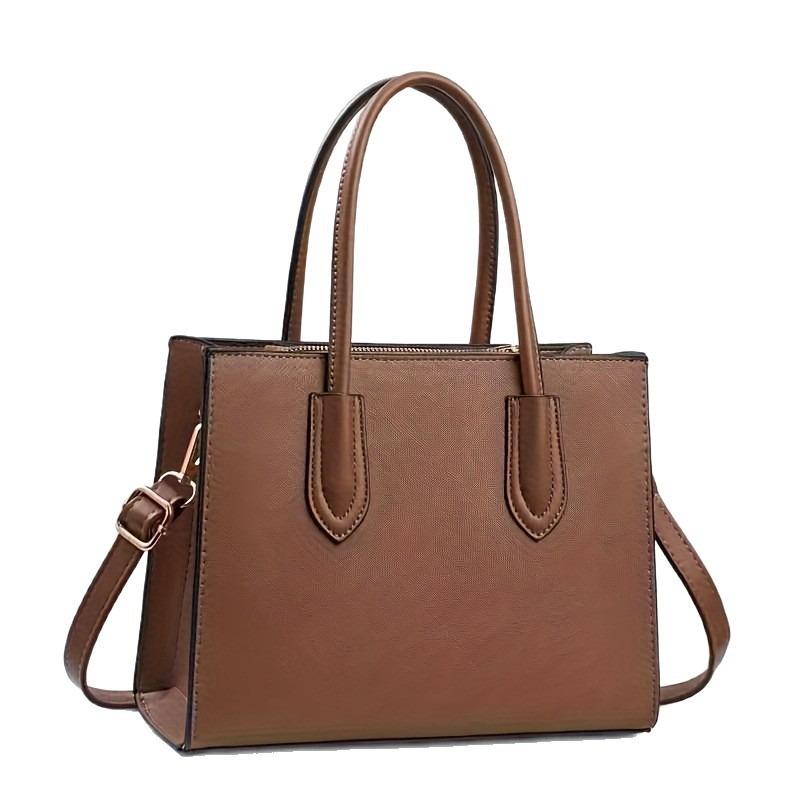 Simple Plain Color Daily Ladies Bag, Stylish Multiway Shoulder & Crossbody Casual Handbag