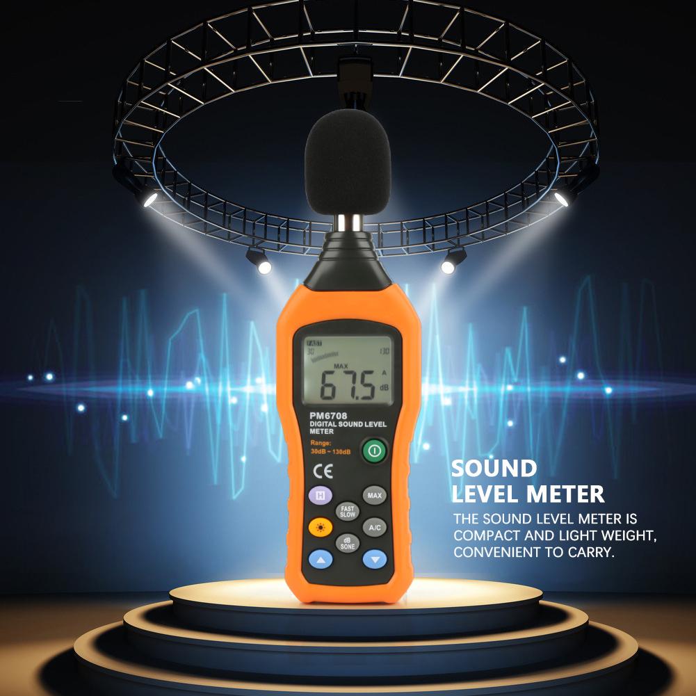 PEAKMETER PM6708 LCD Digital Audio Decibel Sound Noise Level Meter Tester 30130dB