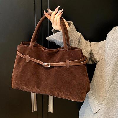 Elegante Taschen für Damen, Umhängetaschen, neue Damenhandtasche mit großem Fassungsvermögen, Schnalle, dekoratives Design, Wildlederimitat, Haspe, lässige Tragetasche