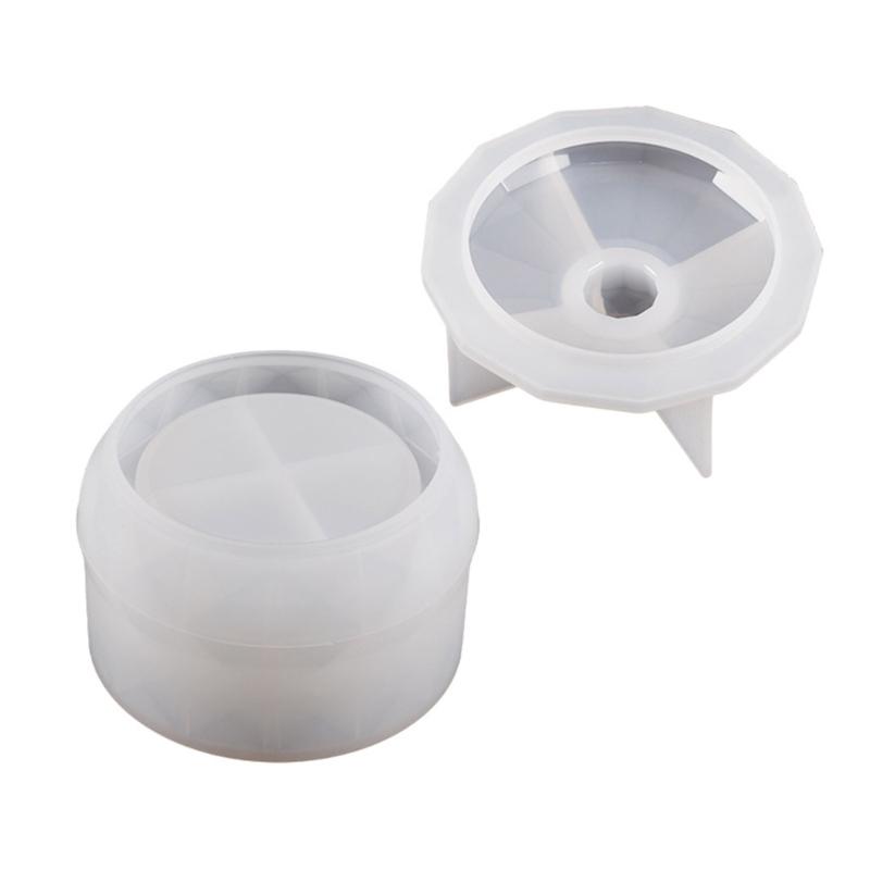 Diy Crystal Glue Mold Round Storage Box Mirror Silicone Mold with Lid Container Box Mould Home Decoration Tools Crafts