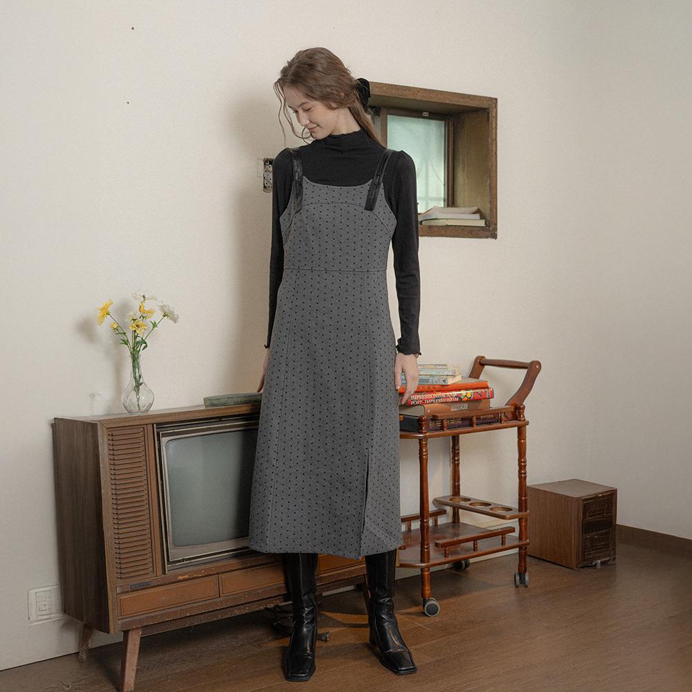 Peulaudeumali Pm_Gray Polka Dot Dress