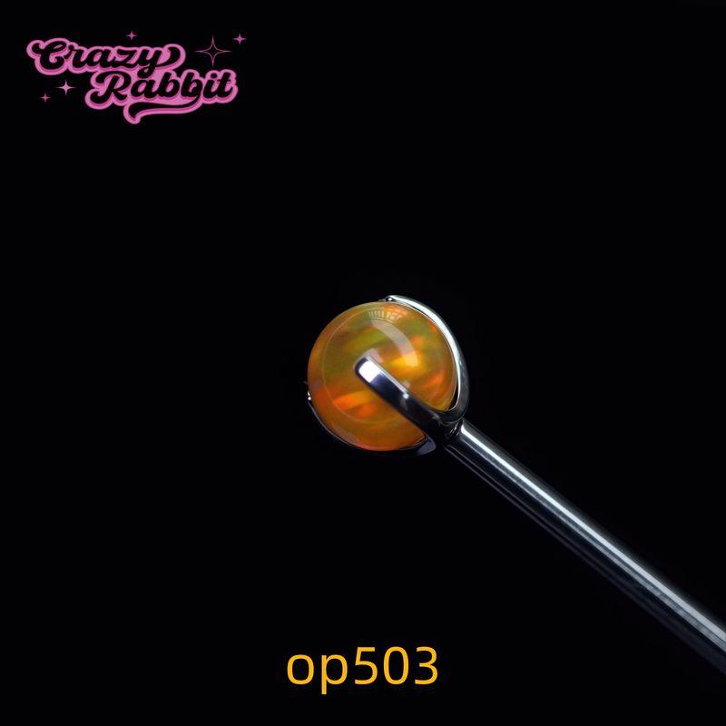 

Crazyrabbit Aurora Opal Ball Head Internal Thread Titanium Alloy Jelly Opal Ear Stud Tongue Labret Replacement Head [Golden 503] 0.9 Teeth 4mm Aurora Aobao One