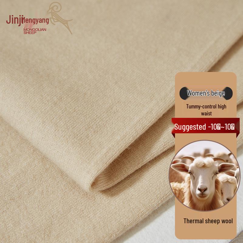 

Женские брюки с высокой талией из кашемира и мериносовой шерсти - Теплый базовый слой, Контроль живота, Формирование фигуры осенью/зимой L