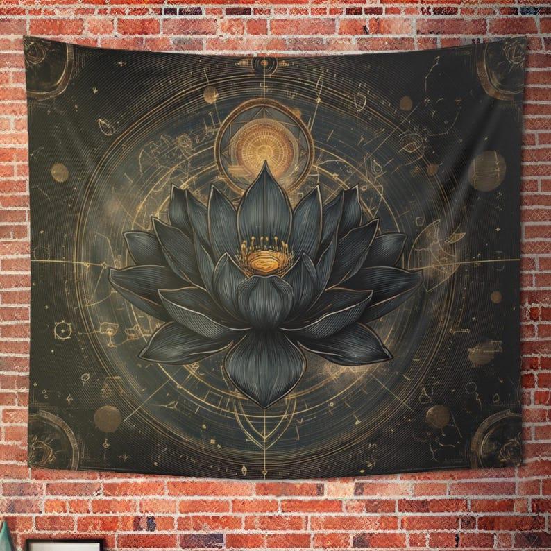 Mandala tapestry 75x100 чёрный