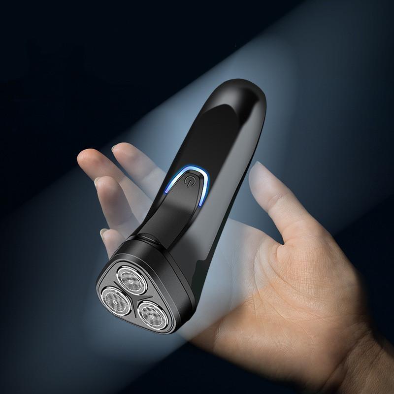Portable Electric Mens Shaver Rechargeable Shaver Three Blade Travel Shaver